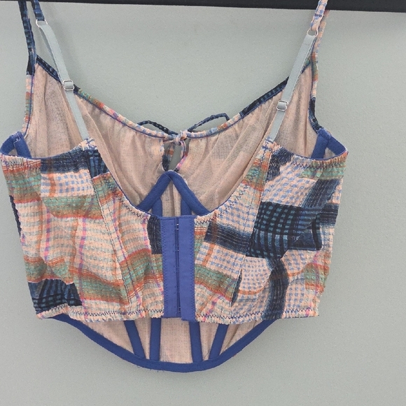 Urban Outfitters "Out From Under"  Patchwork Seersucker Bustier Size Medium - Picture 5 of 10